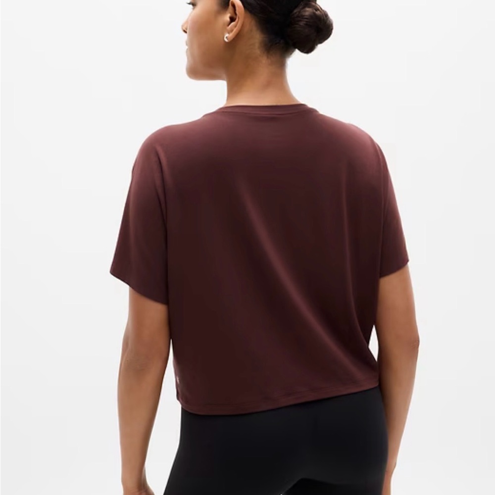 Athleta Dark Brown/Garnet Crop Top - Picture 2 of 5